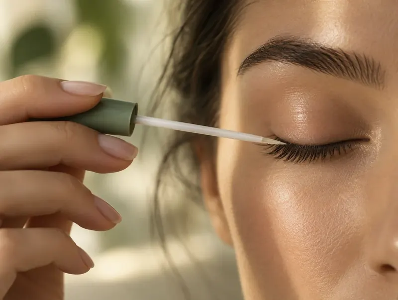 Anwendung des Serums am Wimpernband
